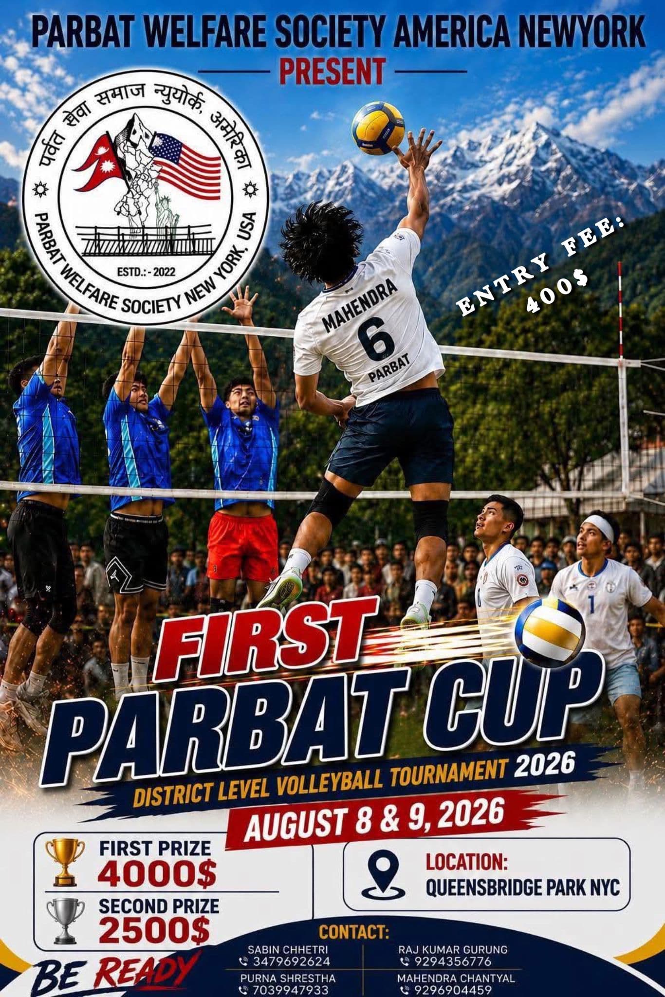 First Parbat Cup District Level Volleyball Tournament